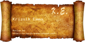 Krizsik Emma névjegykártya